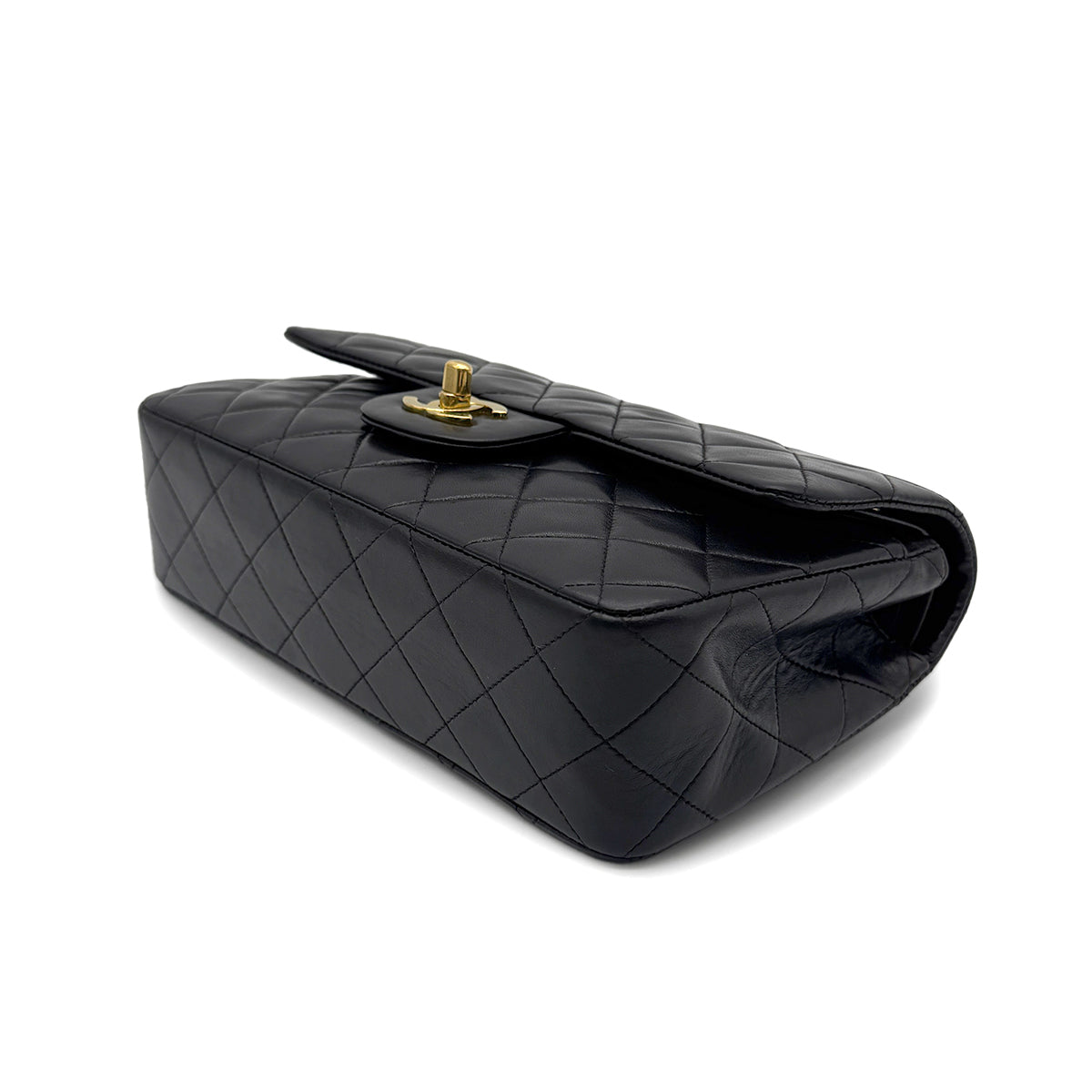 CHANEL VINTAGE CLASSIC FLAP SMALL CHAIN SHOULDER BAG BLACK LAMB SKIN 90266744