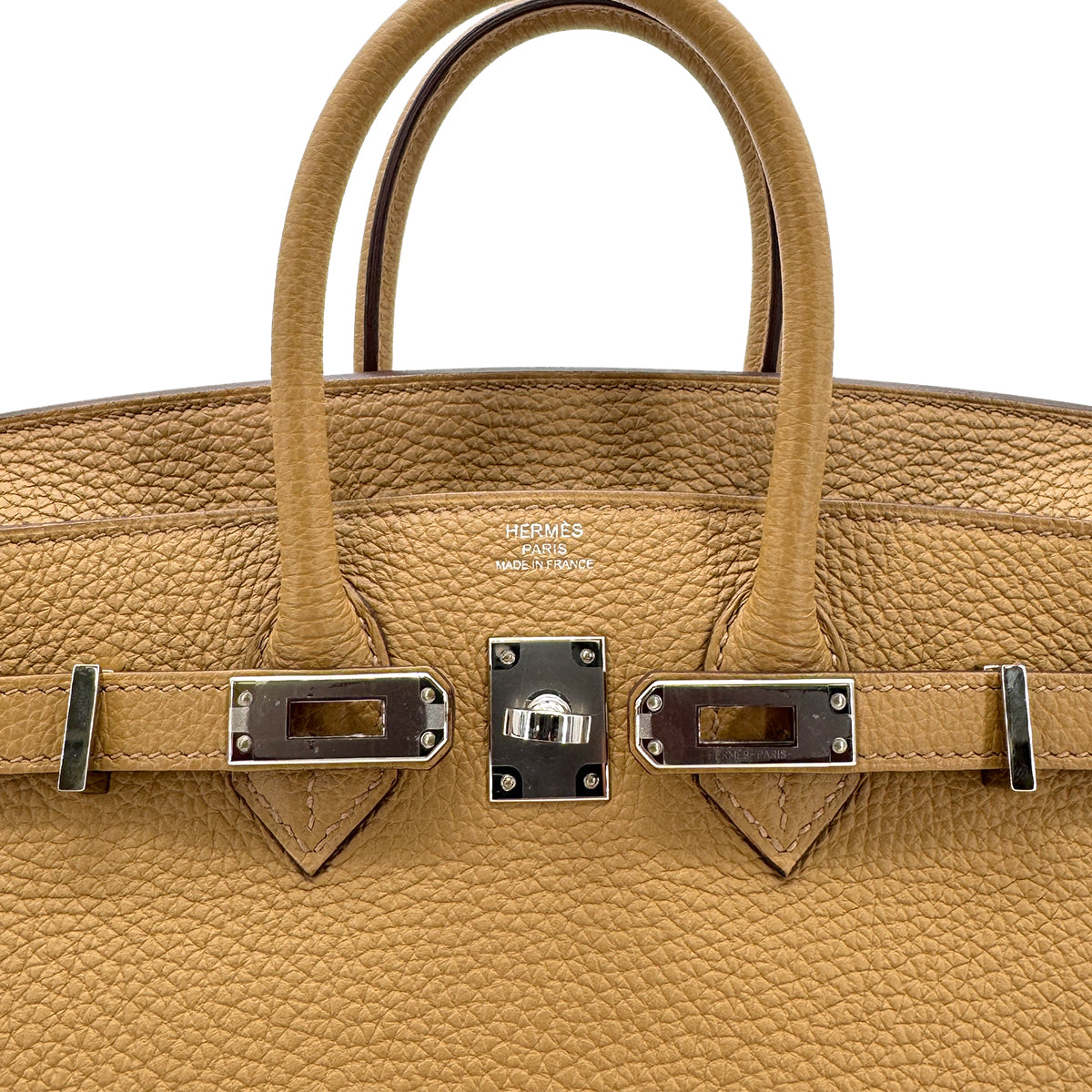 HERMES BIRKIN 25 BISCUIT TAURILLON CLEMENCE HAND BAG Z SHW 90267405