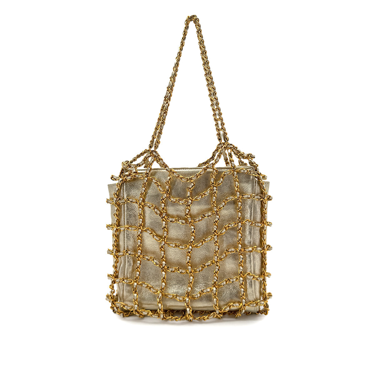 CHANEL VINTAGE CHAIN HAND BAG GOLD LAMB SKIN 90268085 - PURPOSE