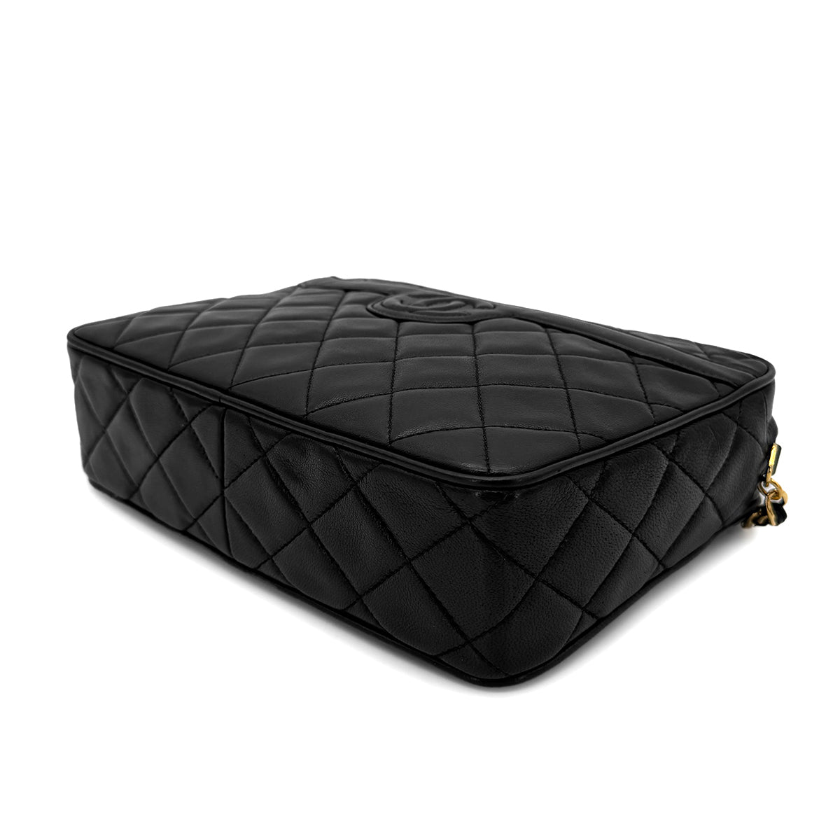 CHANEL VINTAGE MATELASSE FRINGE SHOULDER BAG BLACK LAMB SKIN 90268310