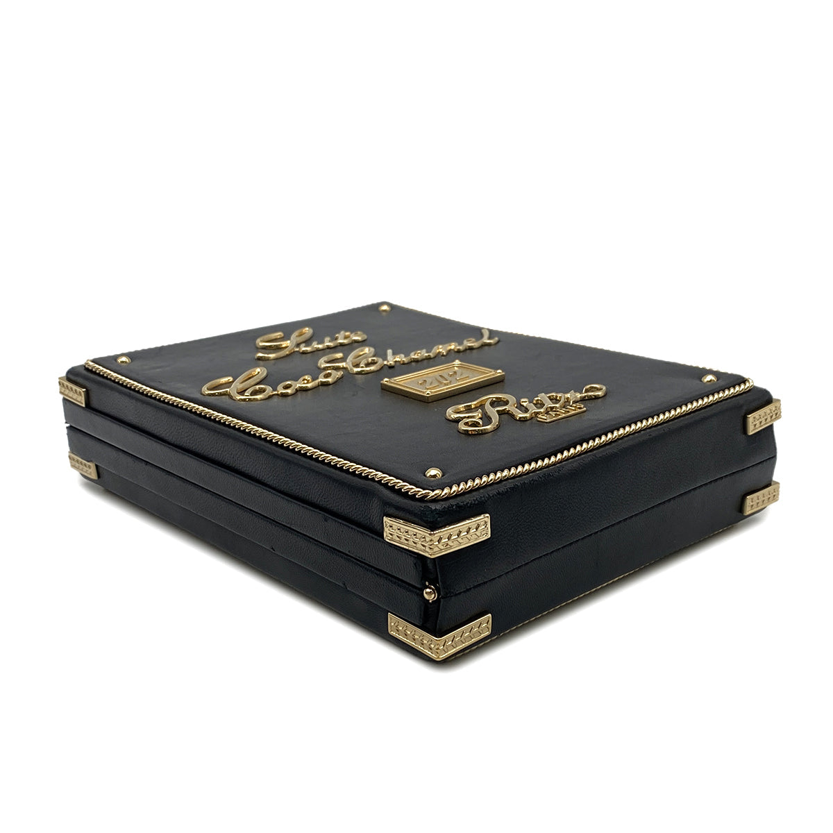 CHANEL ROOM CARD MINAUDIERE EVENING CHAIN SHOULDER BAG BLACK LAMB SKIN 90268328