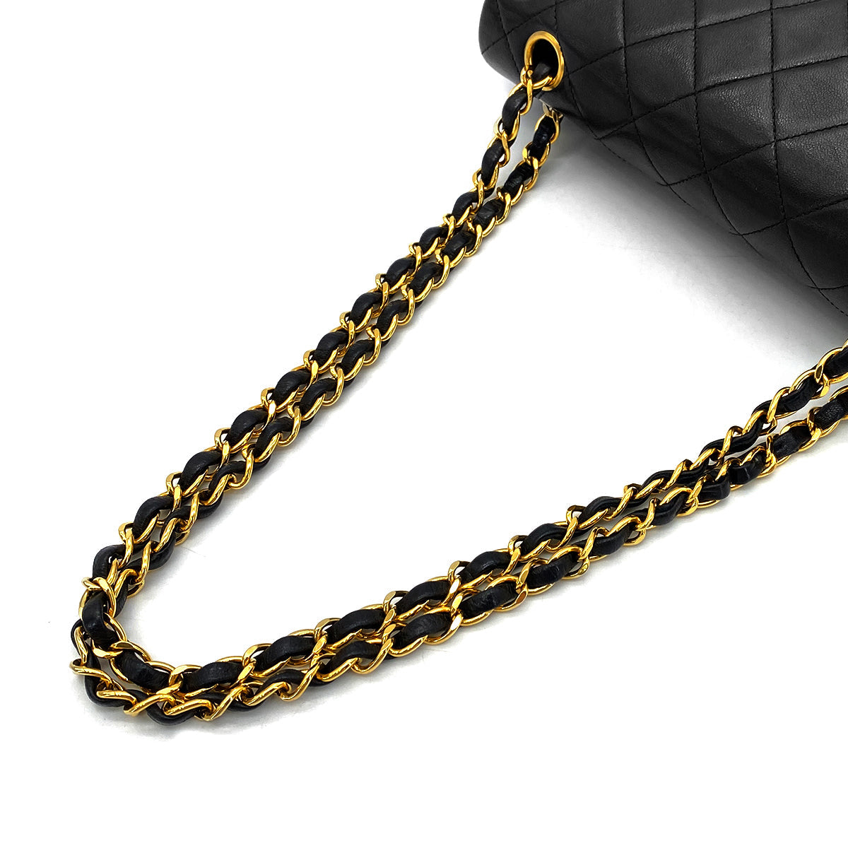 CHANEL VINTAGE CLASSIC FLAP SMALL CHAIN SHOULDER BAG BLACK LAMB SKIN 90268828