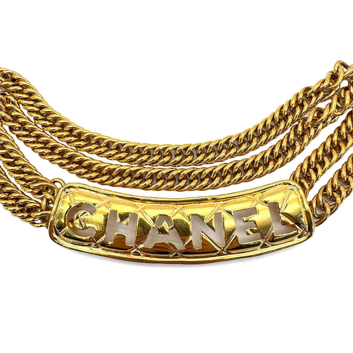 CHANEL VINTAGE CHAIN BELT LOGO ACCESSORY 90268855