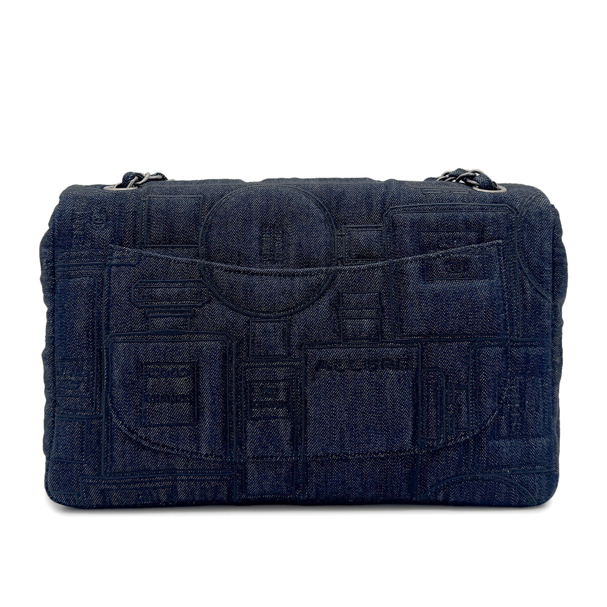 CHANEL EMBROIDERY PERFUME ALLURE CHAIN SHOULDER BAG DENIM 90268887