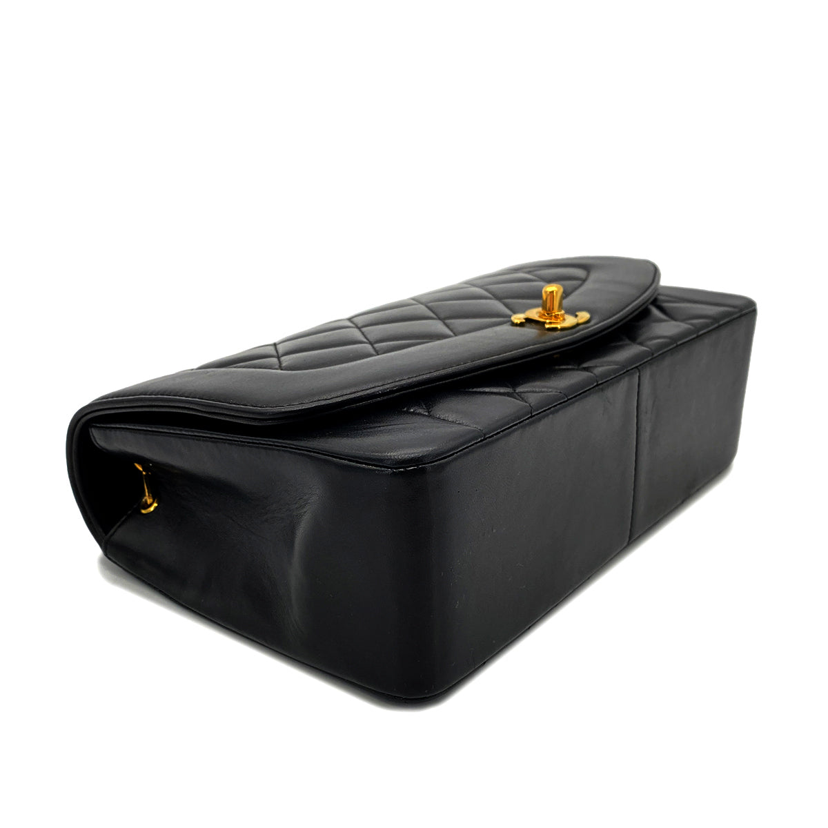 CHANEL VINTAGE DIANA MEDIUM CHAIN SHOULDER BAG BLACK LAMB SKIN 90268888