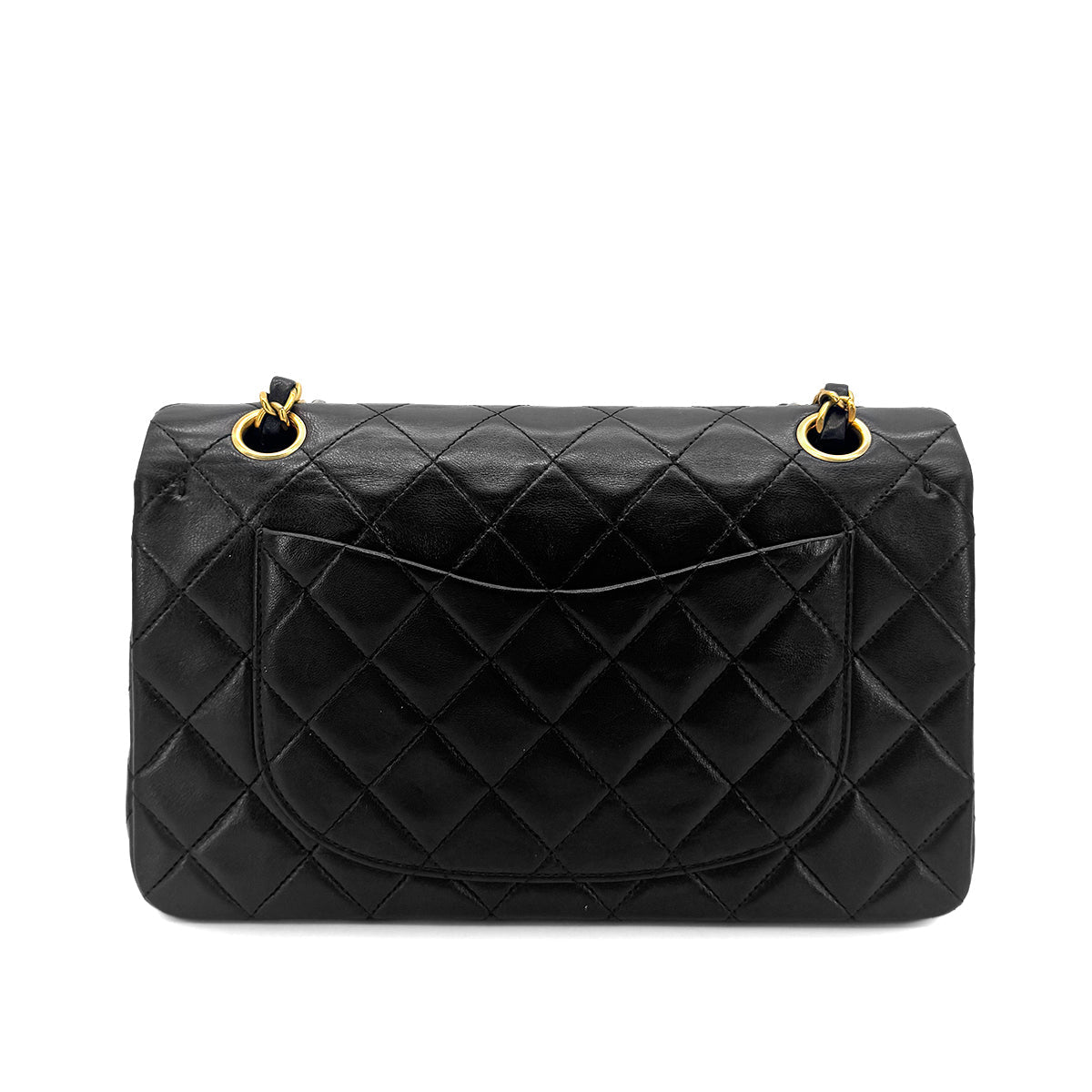 CHANEL VINTAGE CLASSIC FLAP SMALL CHAIN SHOULDER BAG BLACK LAMB SKIN 90269075