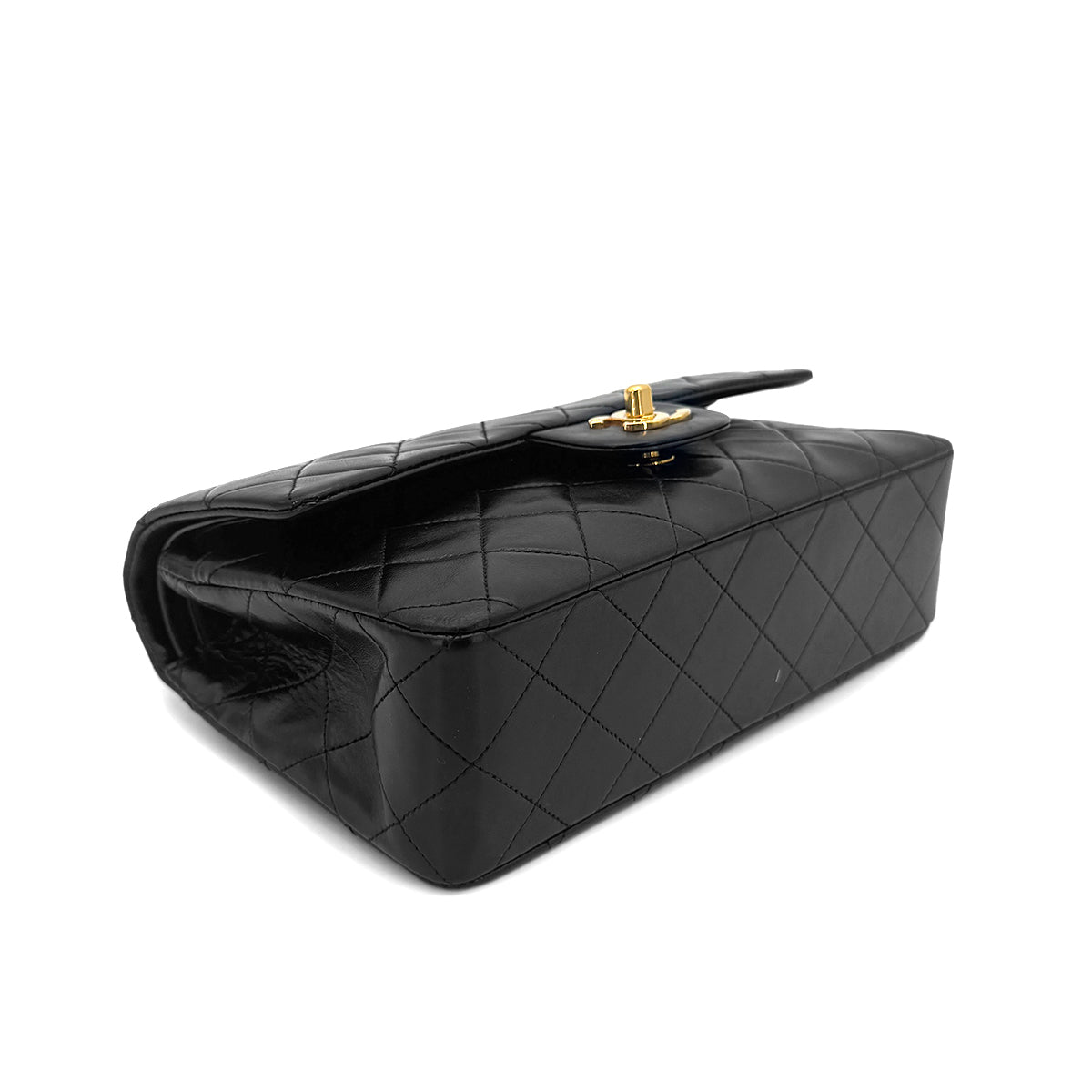 CHANEL VINTAGE CLASSIC FLAP SMALL CHAIN SHOULDER BAG BLACK LAMB SKIN 90269075