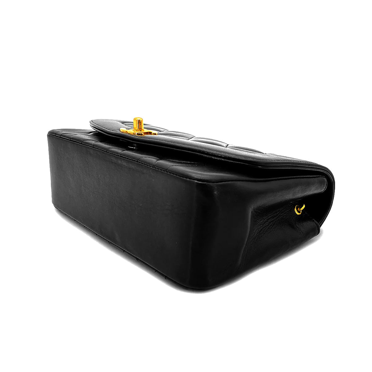 CHANEL VINTAGE DIANA SMALL CHAIN SHOULDER BAG BLACK LAMB SKIN 90269610