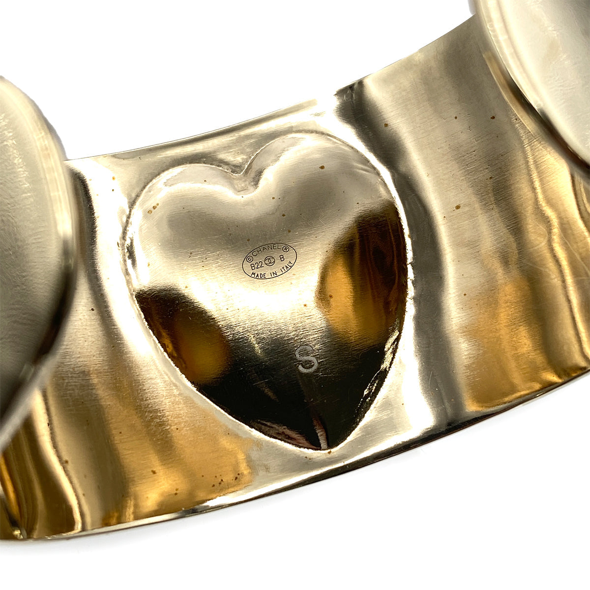 CHANEL BANGLE BRACELET HEART TURN LOCK COCOMARK ACCESSORY S B22B 90269852