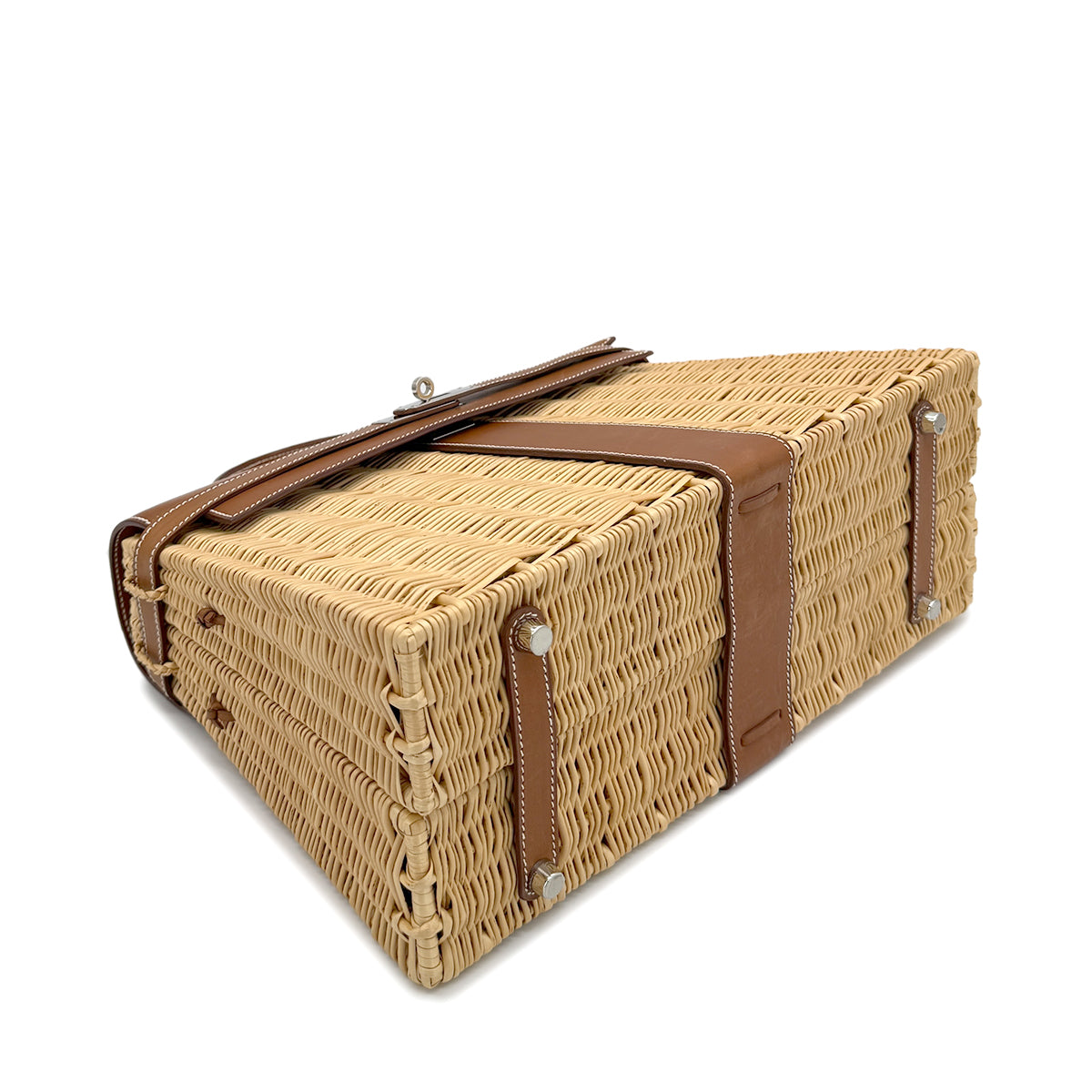 HERMES KELLY PICNIC FAUVE NATURAL VEAU BARENIA HAND BAG □O 90269871