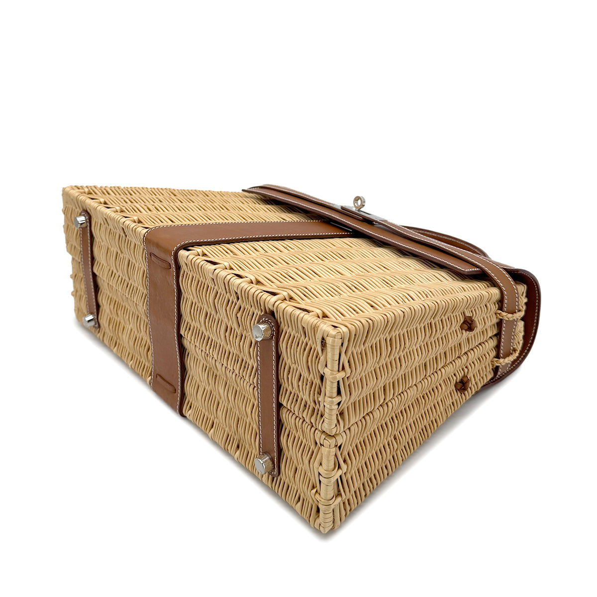 HERMES KELLY PICNIC FAUVE NATURAL VEAU BARENIA HAND BAG □O 90269871