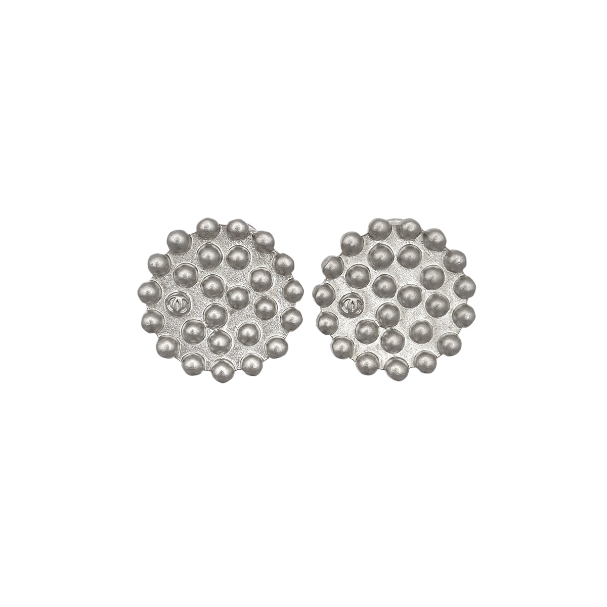 CHANEL VINTAGE EARRINGS COCOMARK ROUND SILVER ACCESSORY 98P 90271839 - PURPOSE