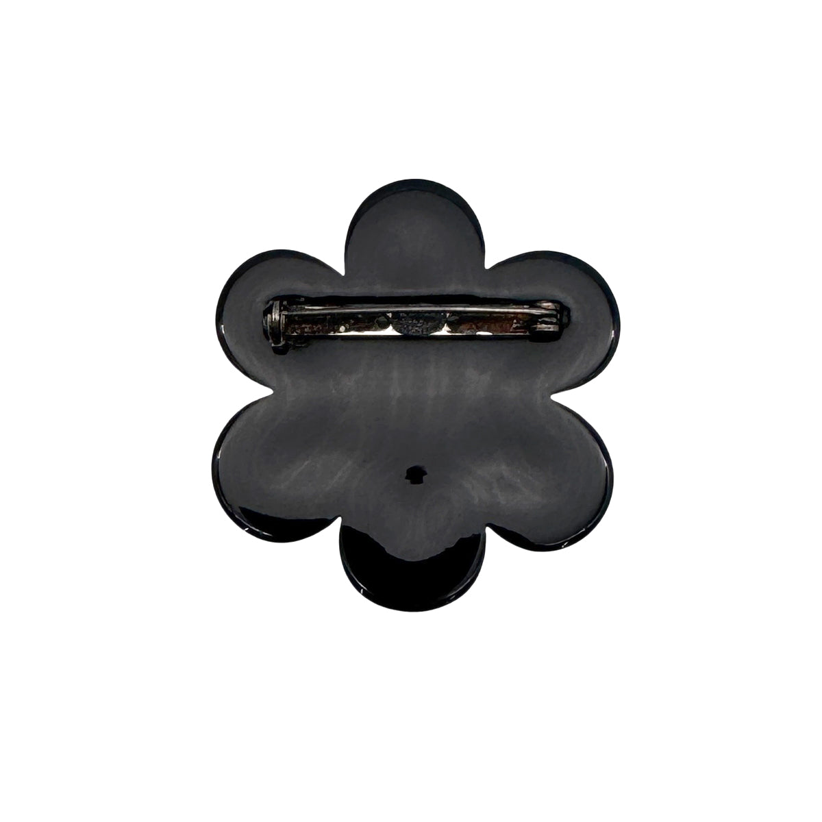 CHANEL VINTAGE COCOMARK BROOCH CAMELLIA BLACK ACCESSORY 96P 90271917