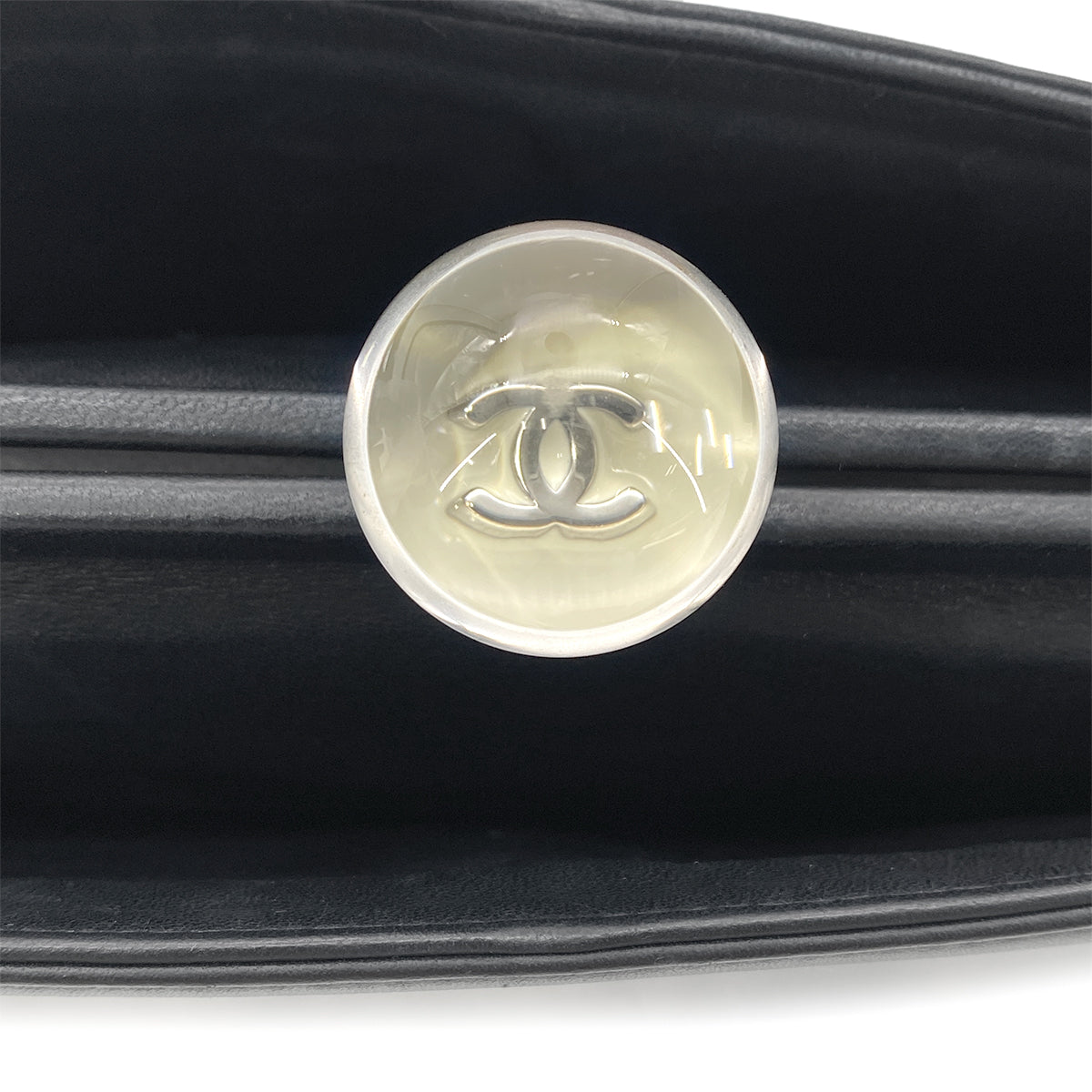 CHANEL VINTAGE CLUTCH BAG BLACK LAMB SKIN SILK 90272489