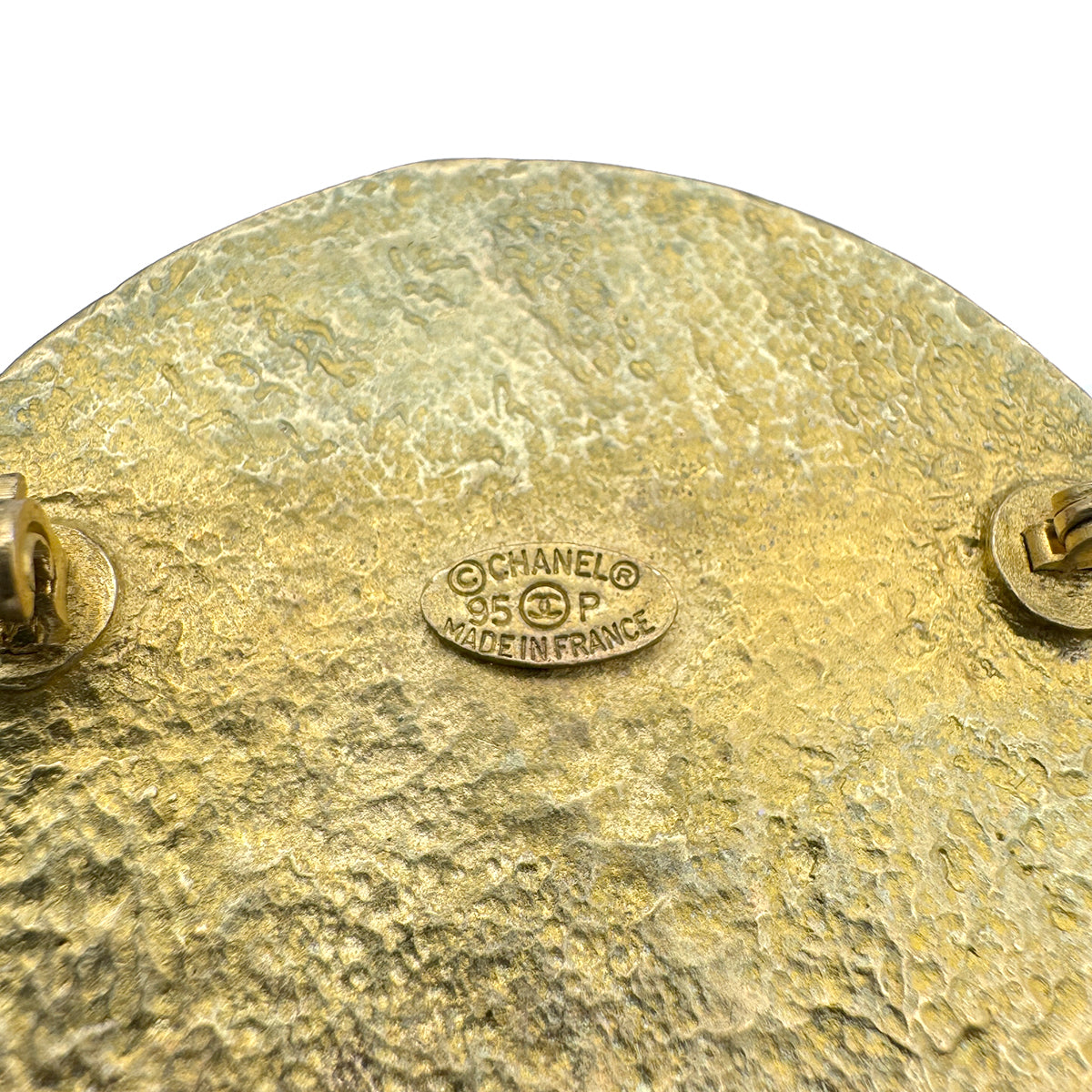 CHANEL VINTAGE COCOMARK BROOCH GOLD ROUND ACCESSORY 95P 90272507