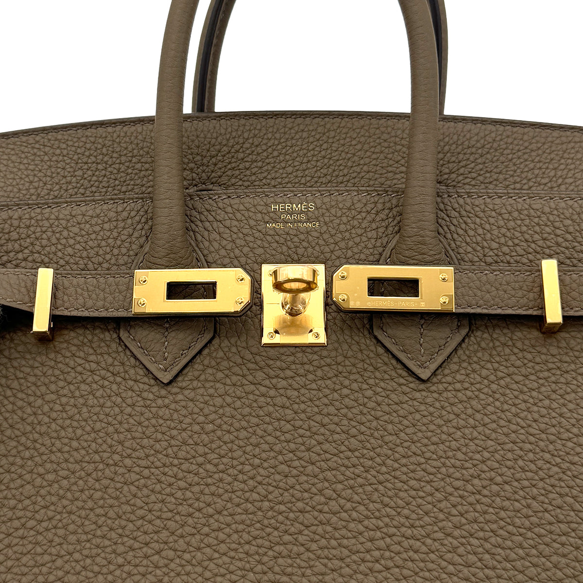 HERMES BIRKIN 25 VERSO TOUNDRA GRIS PERLE TOGO HAND BAG W GHW 90273375