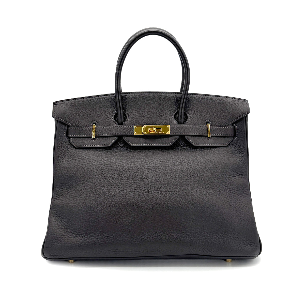 HERMES BIRKIN 35 BROWN TAURILLON CLEMENCE HAND BAG ▢F 90274060