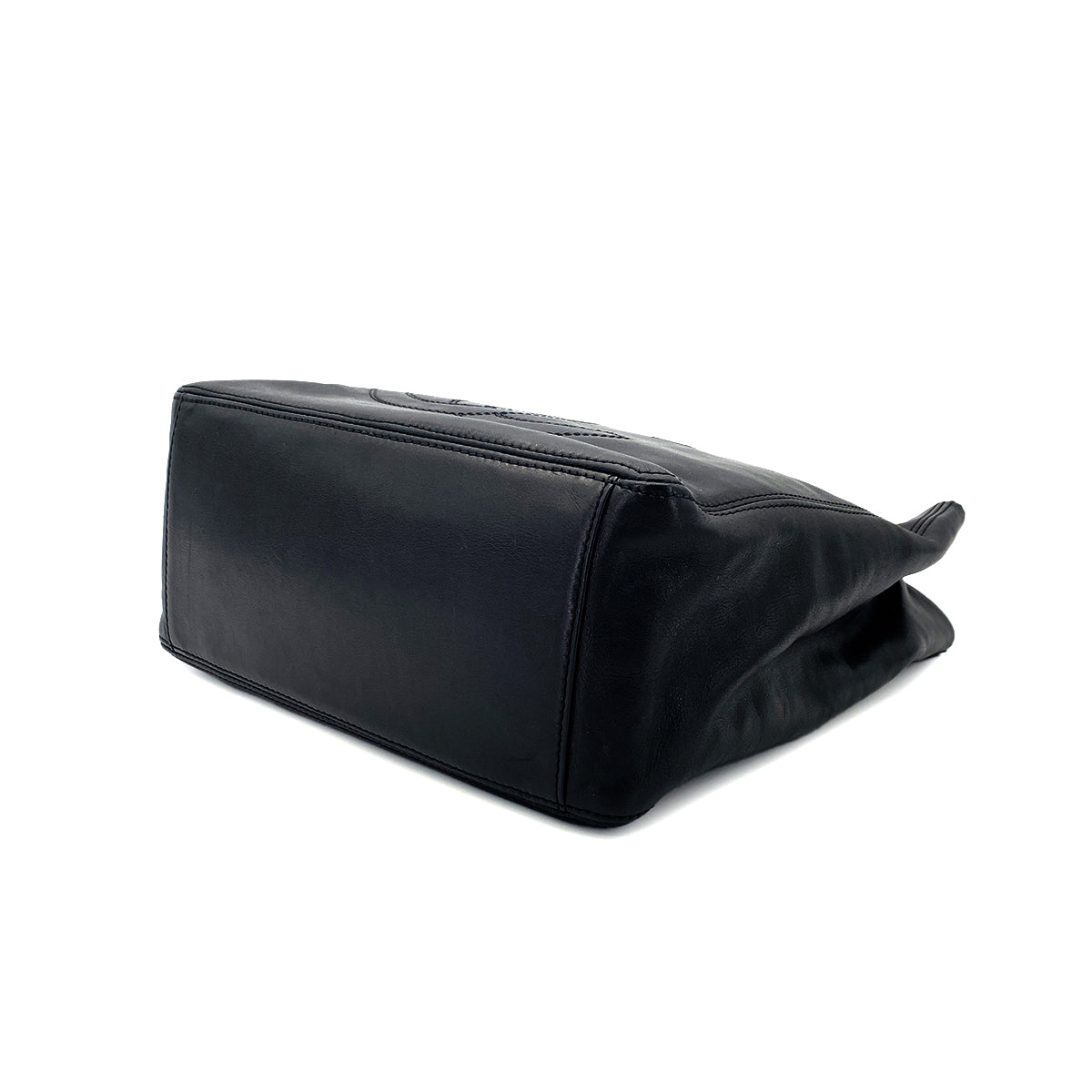 CHANEL VINTAGE COCOMARK PLASTIC CHAIN TOTE BAG BLACK LAMB SKIN 90274466