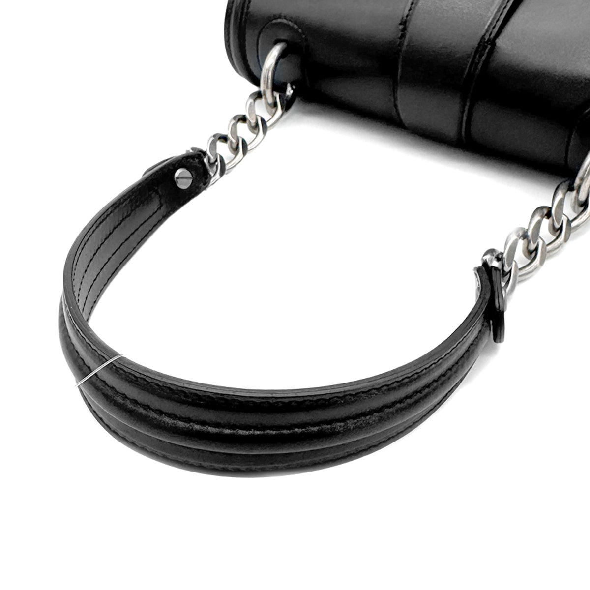 CHANEL VINTAGE TURN LOCK SHOULDER BAG BLACK CALF SKIN 90275620