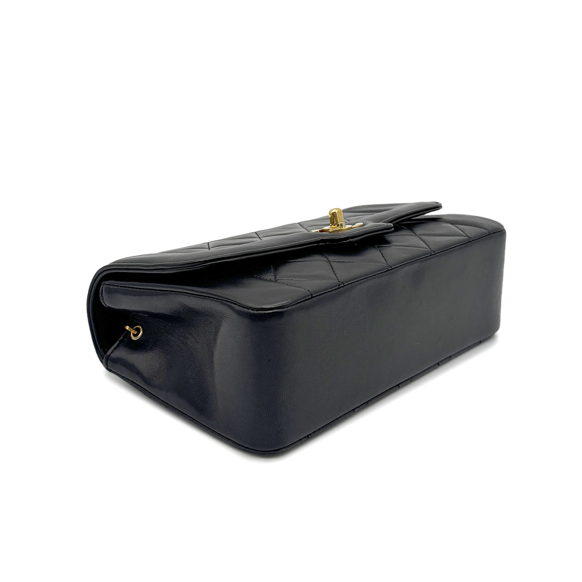 CHANEL VINTAGE MATELASSE CHAIN SHOULDER BAG BLACK LAMB SKIN 90275621