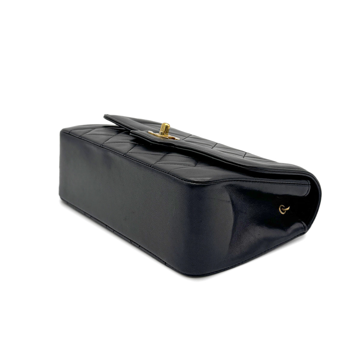 CHANEL VINTAGE MATELASSE CHAIN SHOULDER BAG BLACK LAMB SKIN 90275621