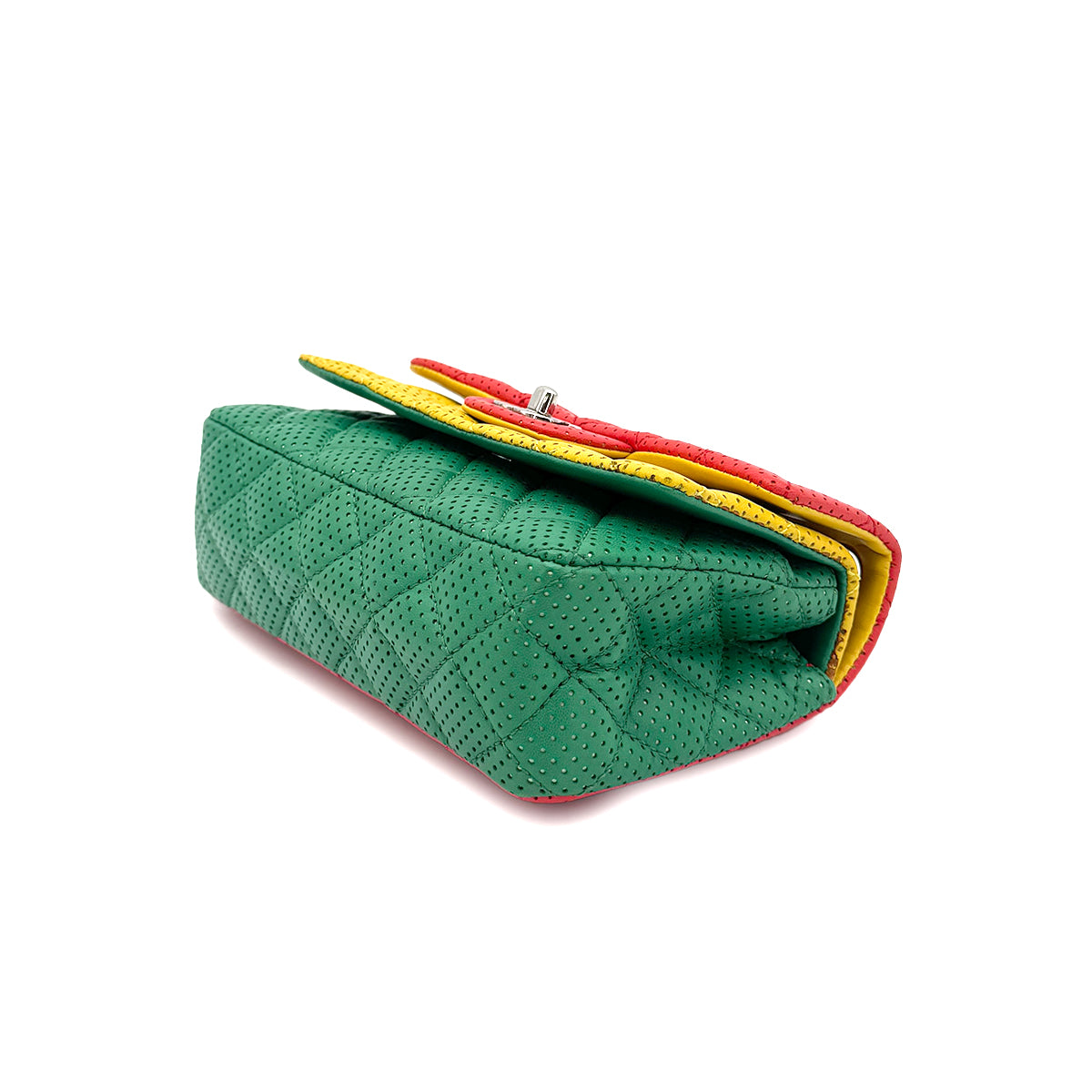 CHANEL MINI MATELASSE CHAIN SHOULDER BAG PUNCHING RASTA COLORS LAMB SKIN 90275622