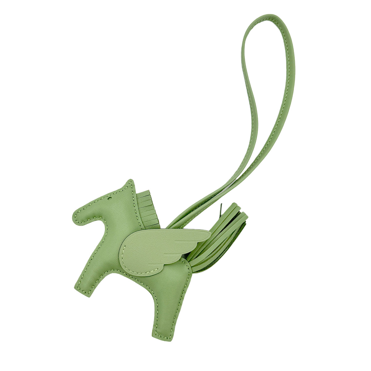 HERMES BAG CHARM RODEO PEGASUS PM VERT CRIQUET AGNEAU MILO B 90275797