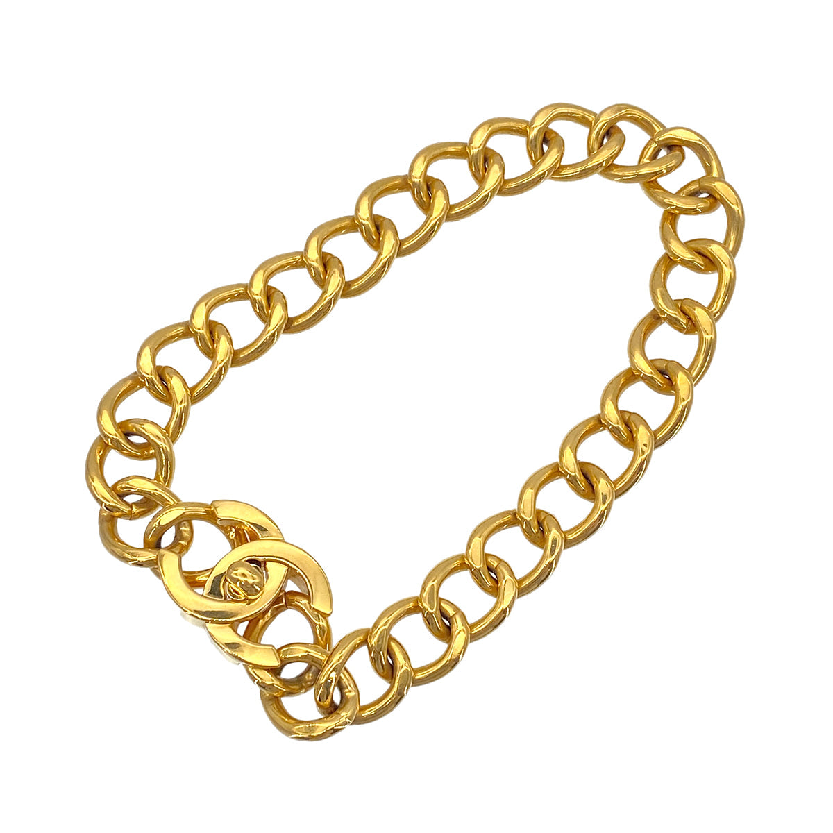CHANEL VINTAGE NECKLACE COCOMARK TURN LOCK ACCESSORY 96P 90276348