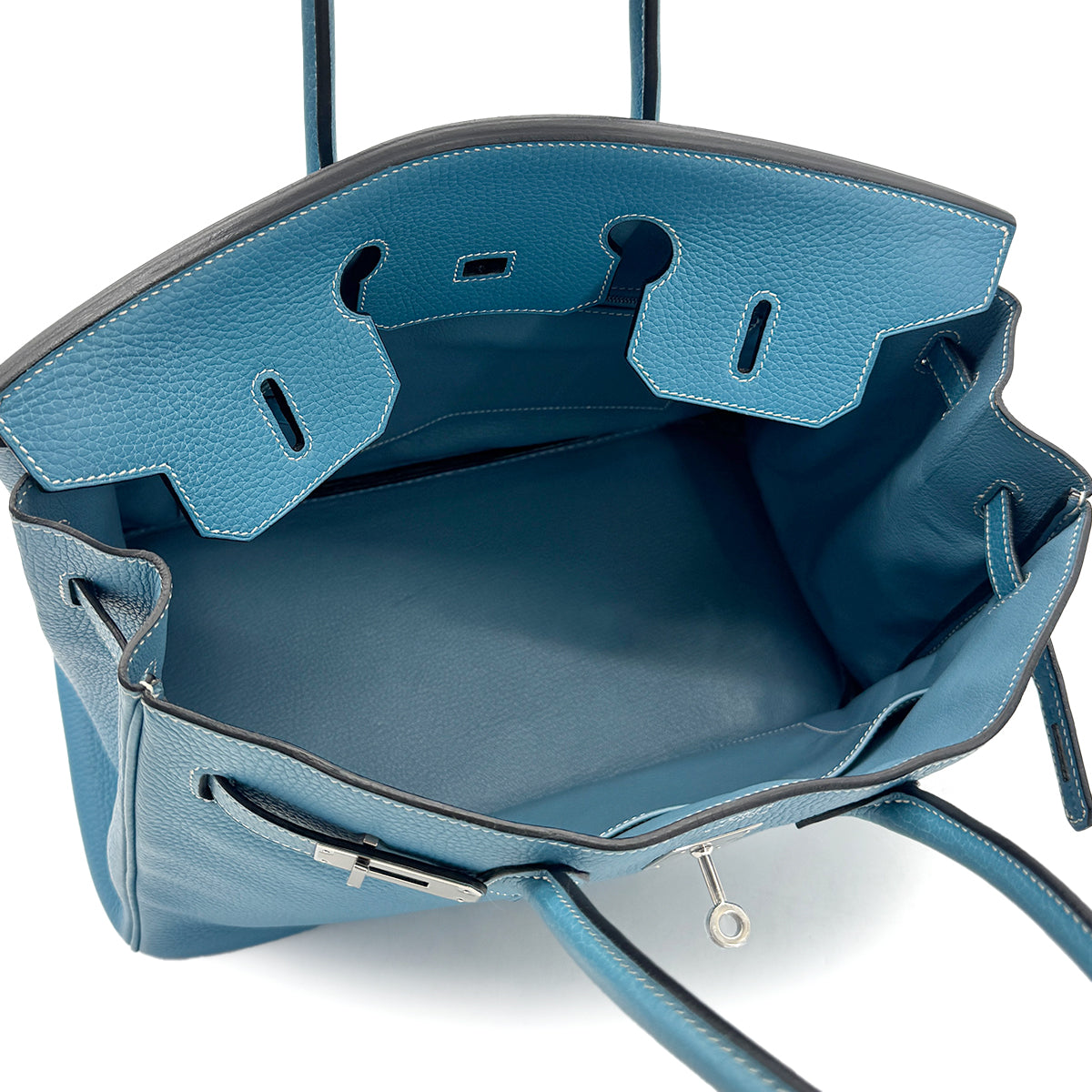 HERMES BIRKIN 35 BLUE JEAN TAURILLON CLEMENCE HAND BAG □J SHW 90276762