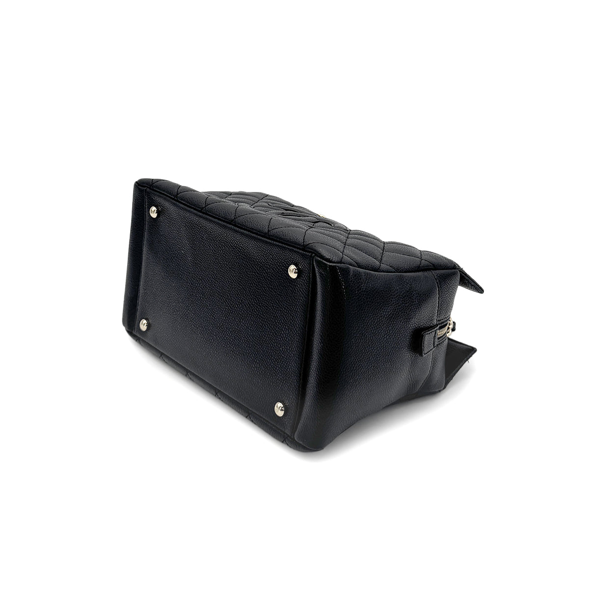 CHANEL VINTAGE MATELASSE COCOMARK CHAIN SHOULDER BAG BLACK CAVIR SKIN 90277333