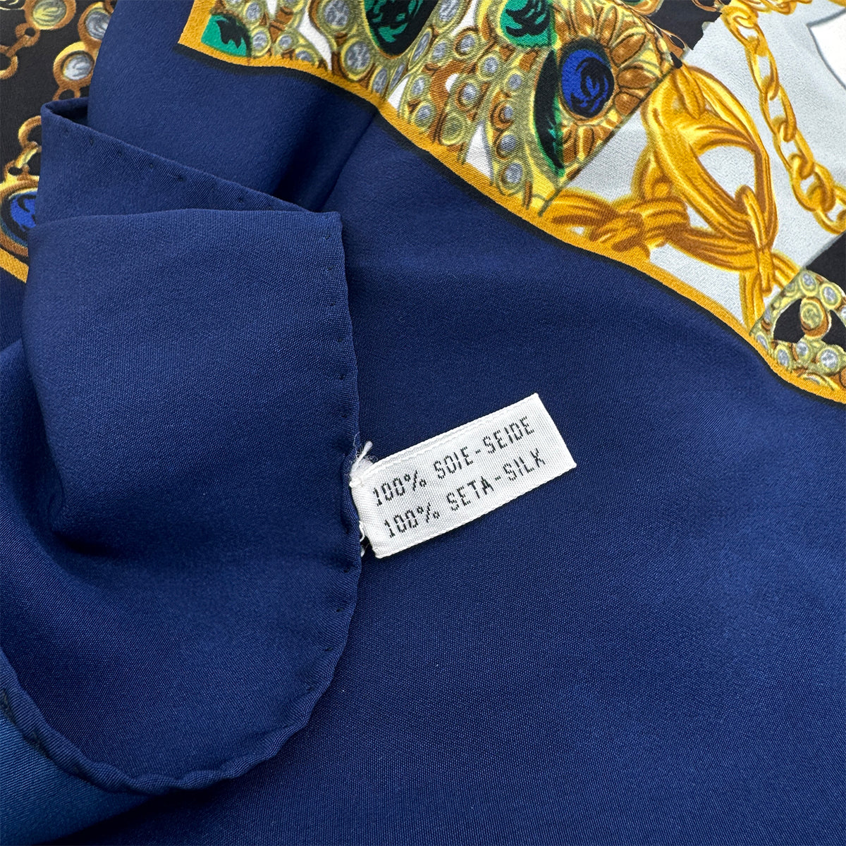 CHANEL VINTAGE SCARF COCOMARK JEWELRY PATTERN MULTICOLOR SILK 90279753