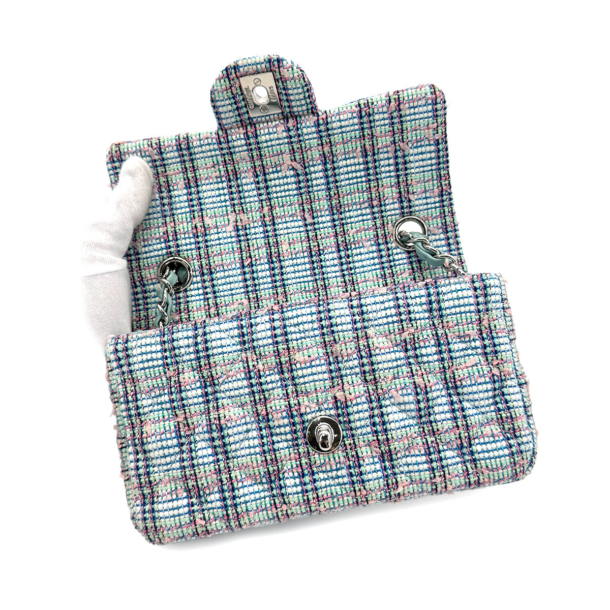 CHANEL MINI MATELASSE CHAIN SHOULDER BAG MULTICOLOR CANVAS 90279782