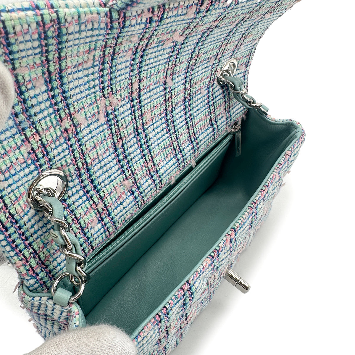 CHANEL MINI MATELASSE CHAIN SHOULDER BAG MULTICOLOR CANVAS 90279782