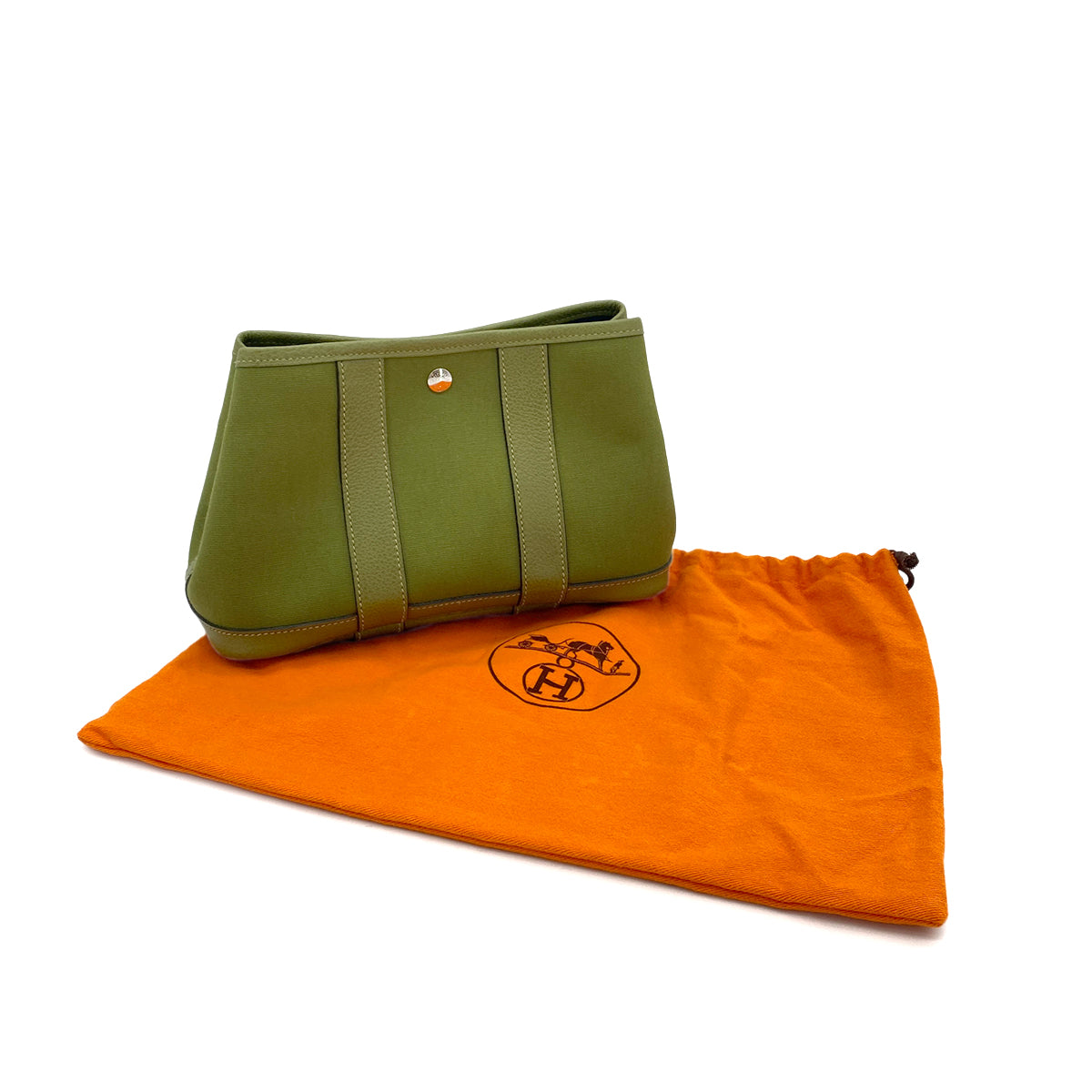 HERMES GARDEN PARTY TTPM VERT ANIS TOILE OFFICIER PORCH □J 90280291