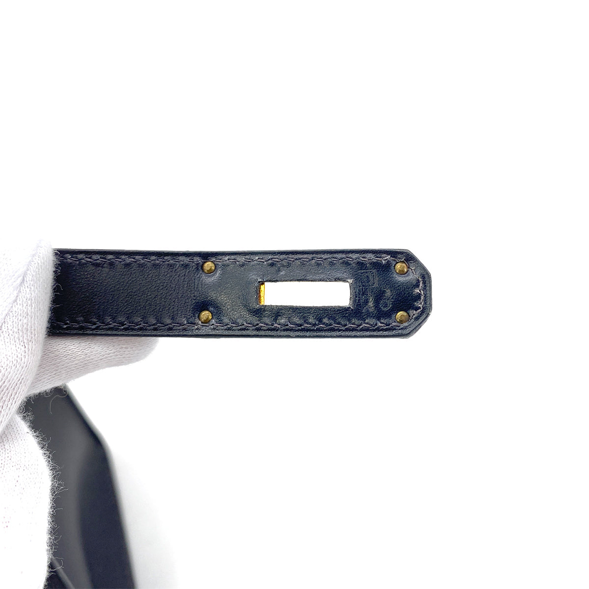 HERMES KELLY 32 BLUE INDIGO BOXCALF TOILE H HAND SHOULDER BAG □D GHW 90280294