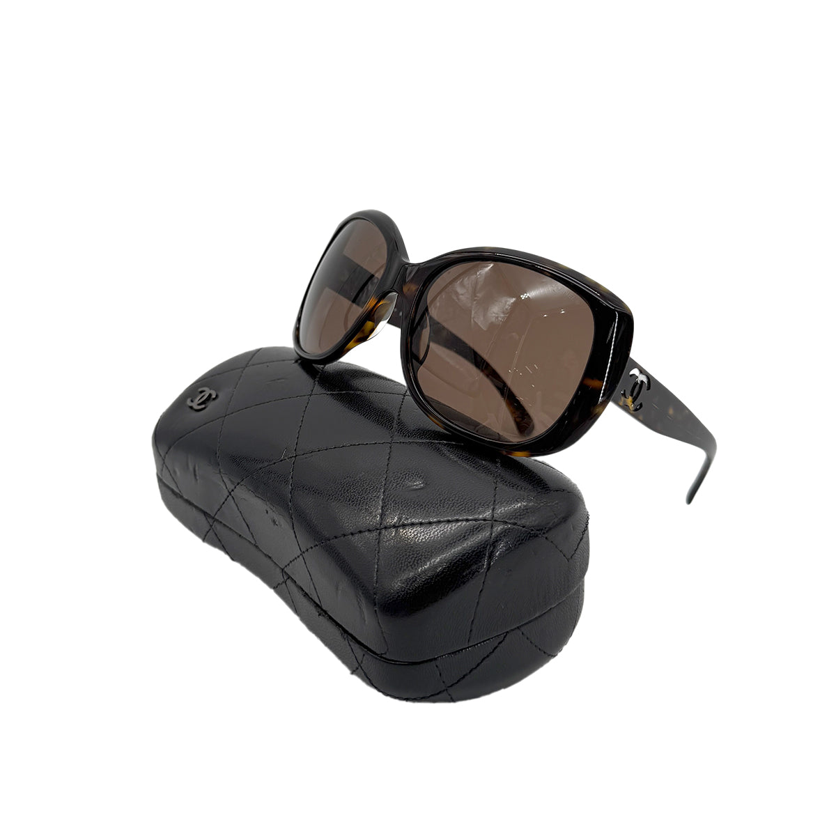 CHANEL VINTAGE SUNGLASSES COCOMARK TORTOISESHELL BROWN EYEWEAR 90280313