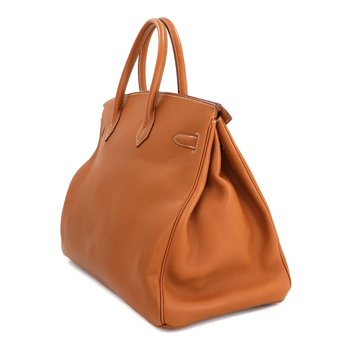 HERMES Birkin 40 Handbag, Taurillon Clemence Leather, Gold, □C Stamp, Made in 1999, Vintage, Gold Hardware, Hermès, 90280599