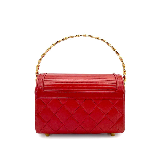 CHANEL VINTAGE CHAIN HAND BAG RED LAMB SKIN 90280711 - PURPOSE