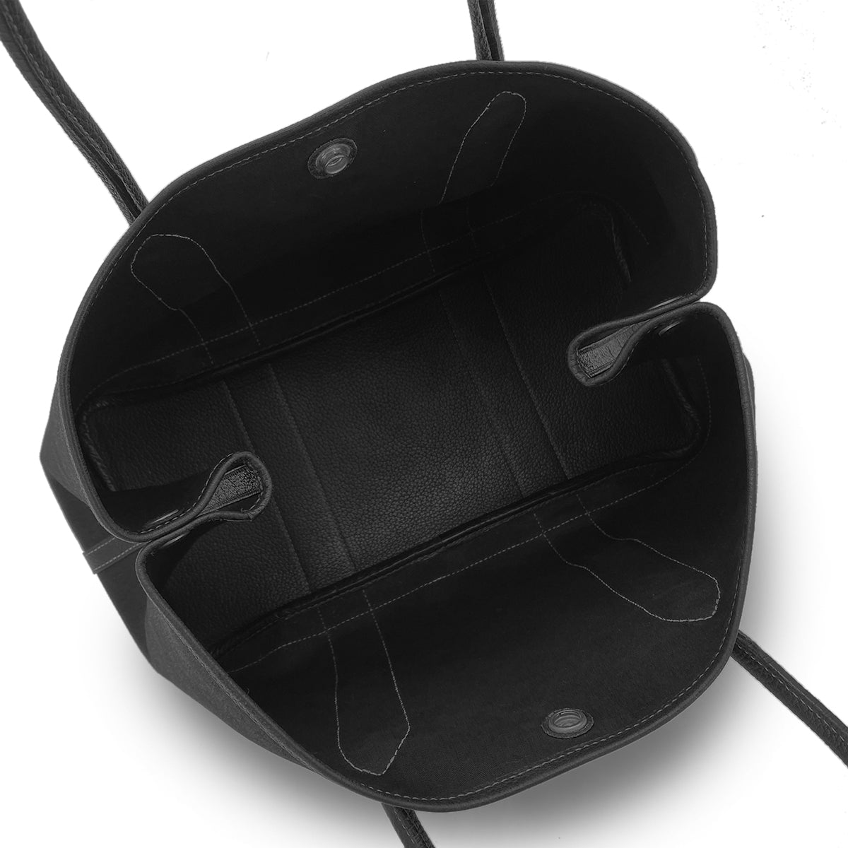 HERMES GARDEN PARTY PM BLACK TOILE OFFICIER VACHETTE CRISPE FJORD HAND BAG □G 90281439