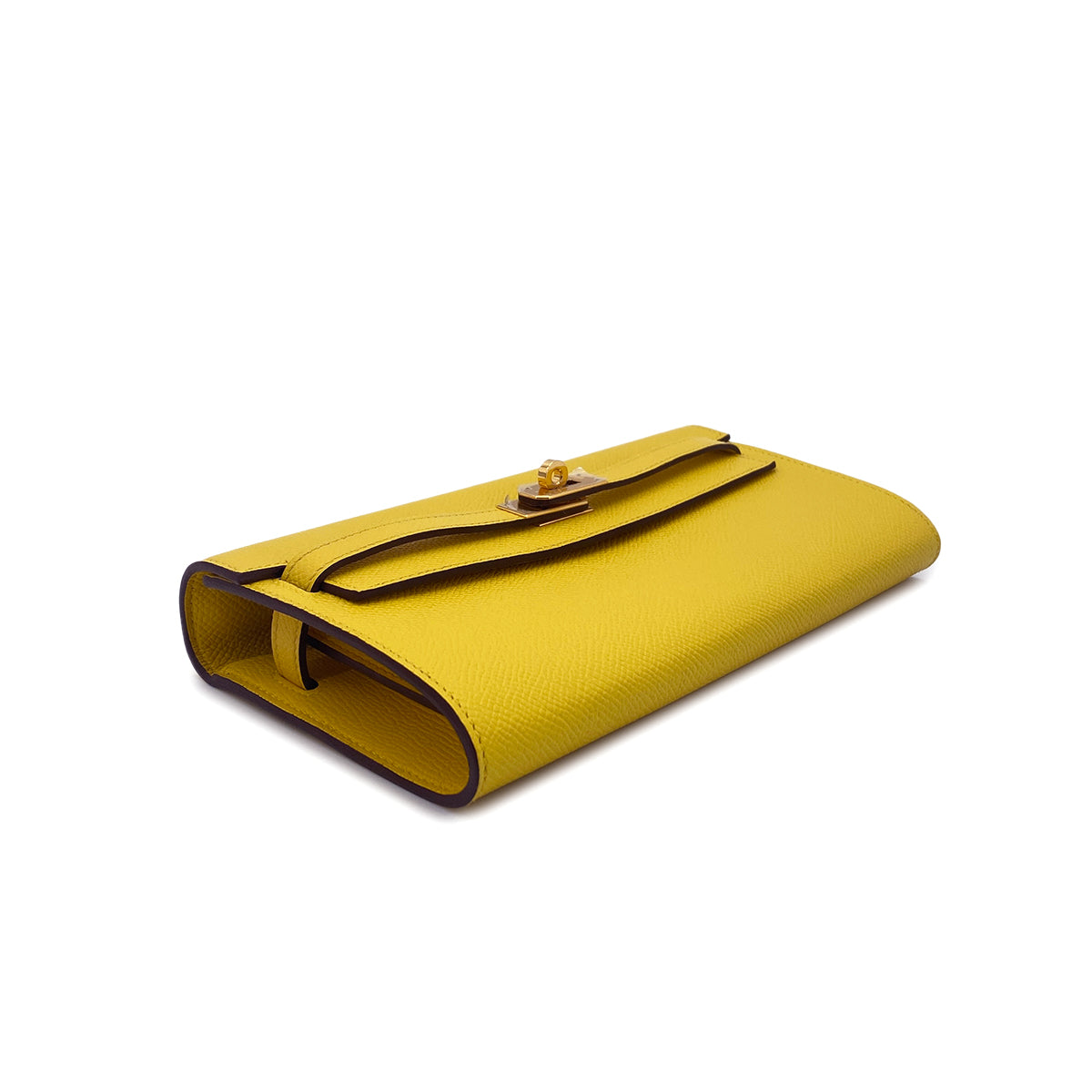 HERMES KELLY WALLET LONG TO GO JAUNE DE NAPLES VEAU EPSOM WALLET SHOULDER BAG B GHW 90282275