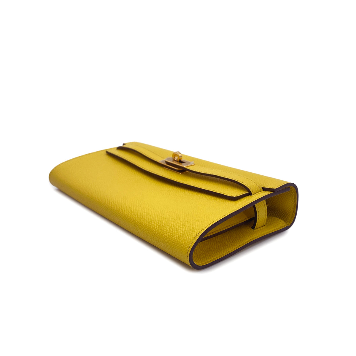 HERMES KELLY WALLET LONG TO GO JAUNE DE NAPLES VEAU EPSOM WALLET SHOULDER BAG B GHW 90282275