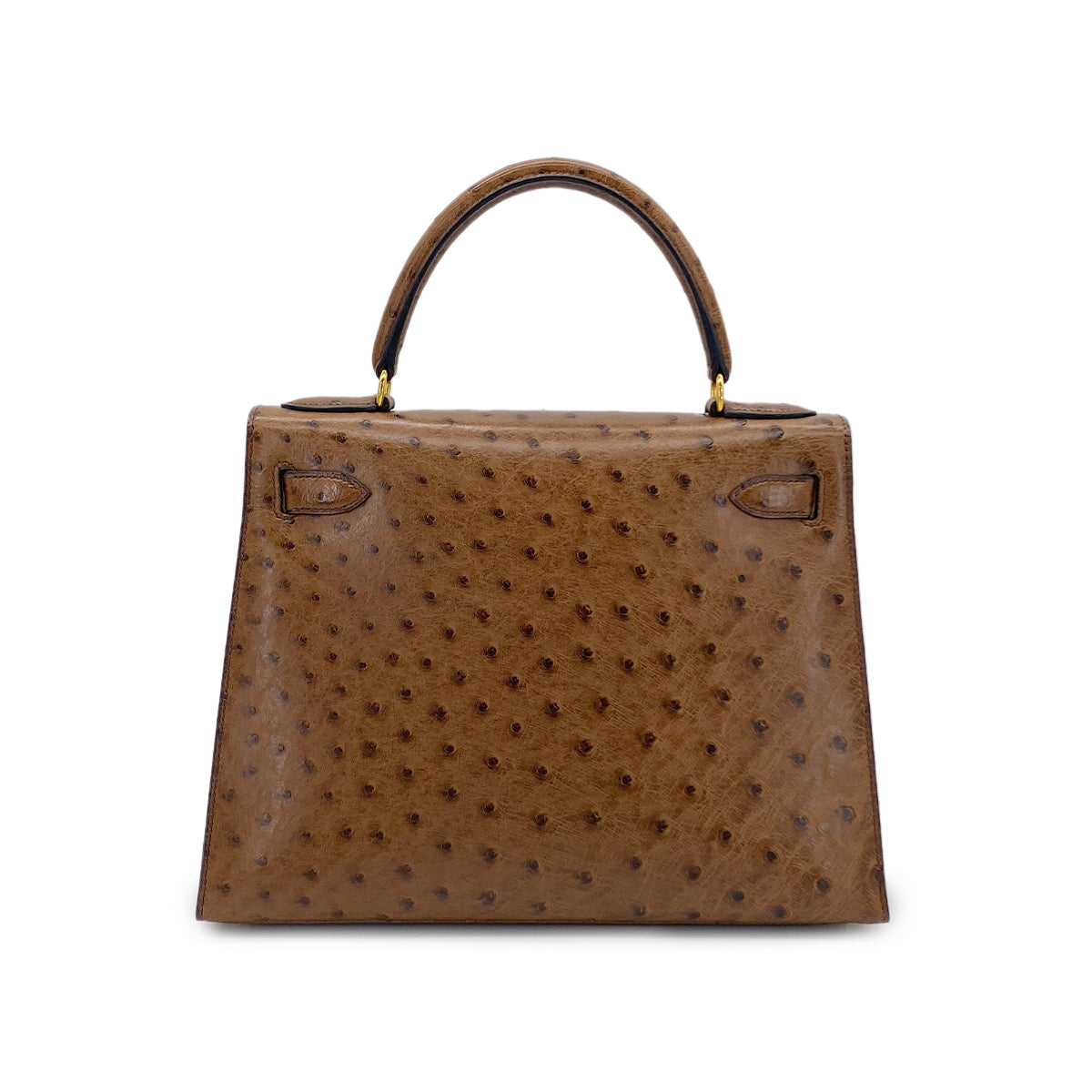 HERMES KELLY 28 SELLIER ETRUSQUE OSTRICH HAND SHOULDER BAG □A GHW 90283904