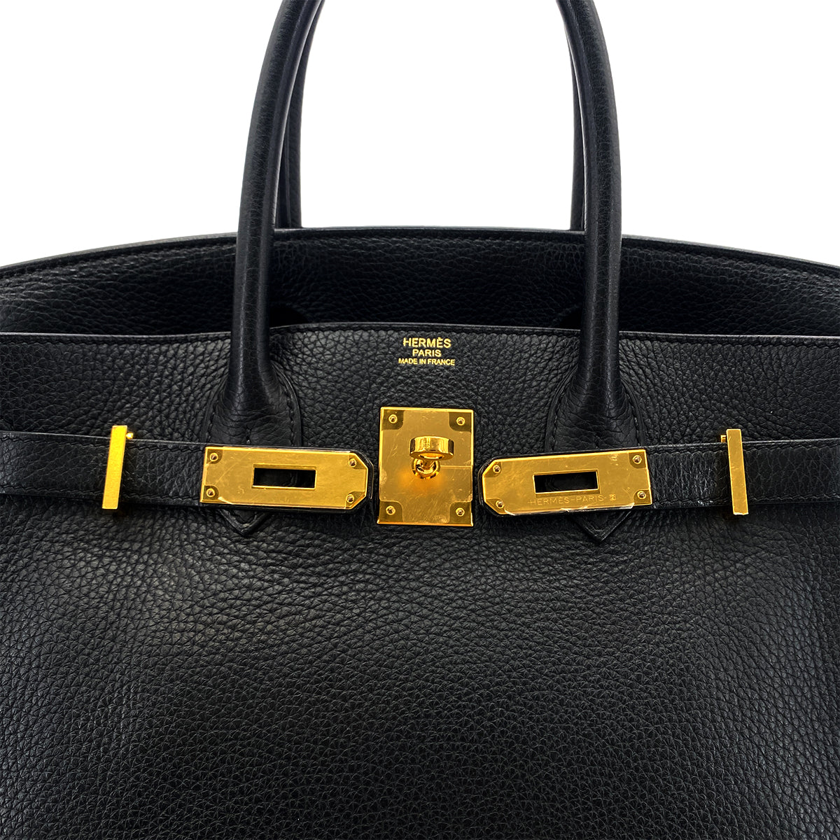 HERMES BIRKIN 30 BLACK TAURILLON CLEMENCE HAND BAG A GHW 90283975