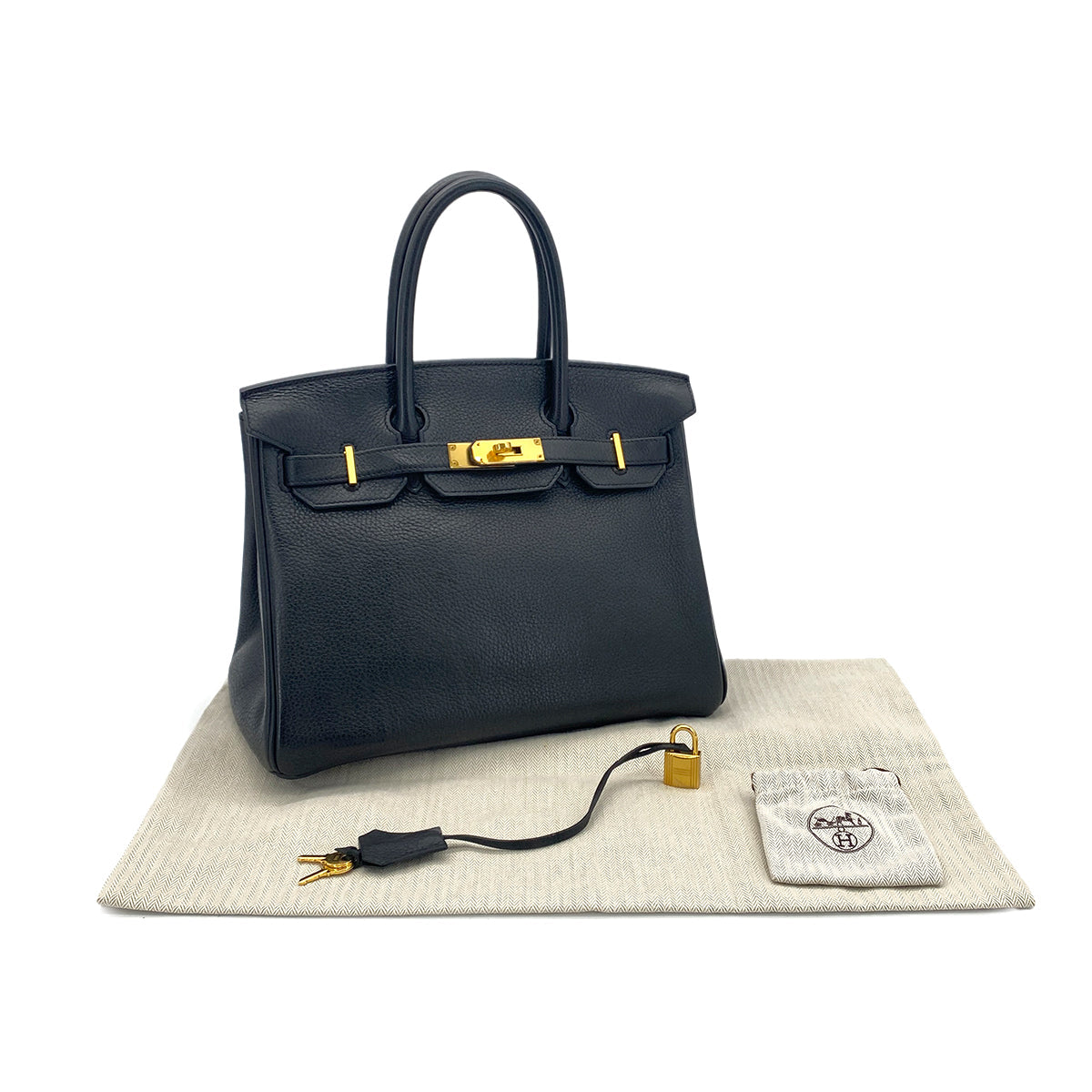 HERMES BIRKIN 30 BLACK TAURILLON CLEMENCE HAND BAG A GHW 90283975