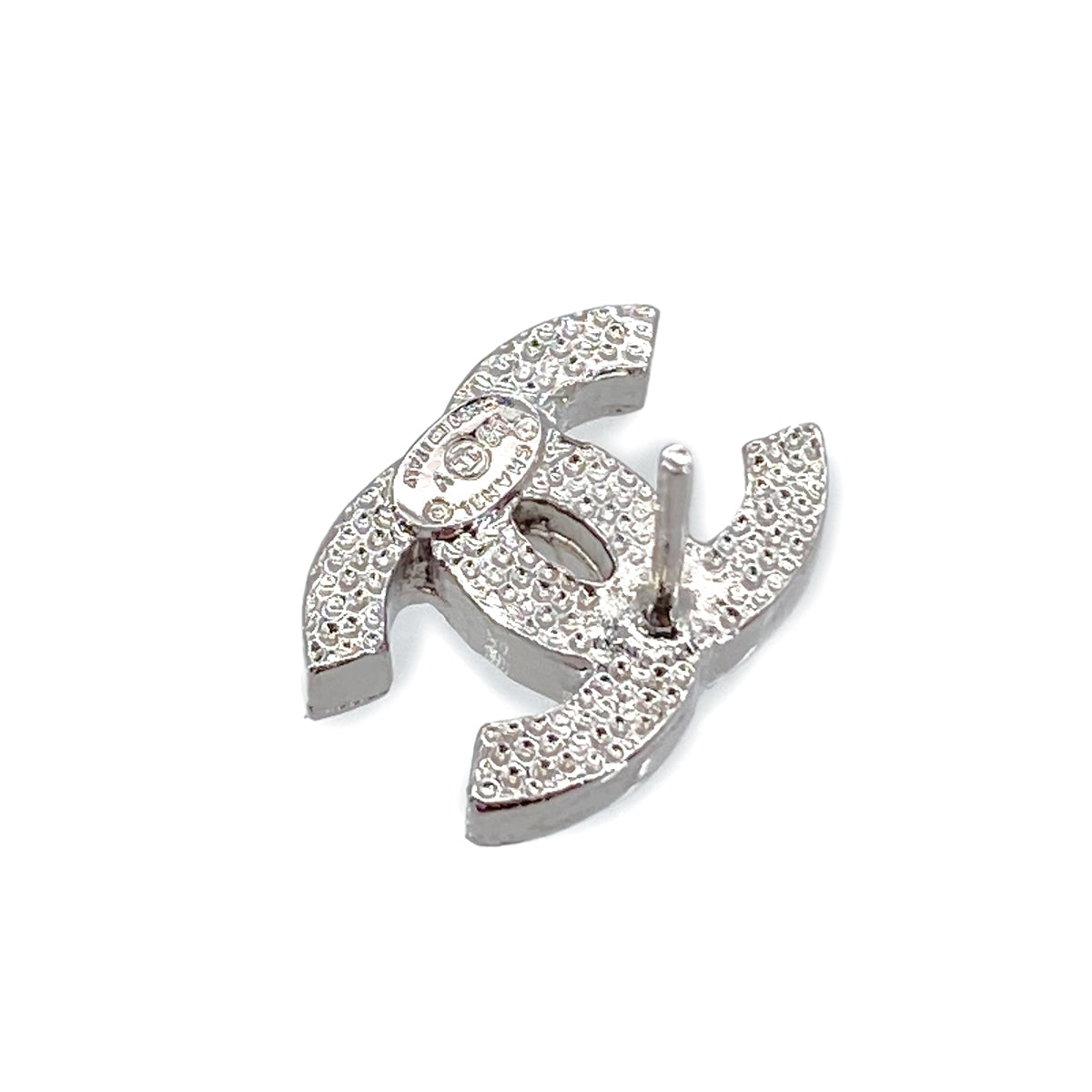 CHANEL EARRINGS COCOMARK RHINESTONE SILVER ACCESSORY 08V 90283982