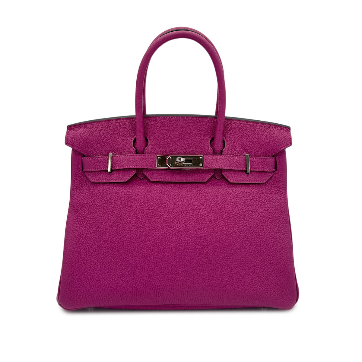 HERMES BIRKIN 30 ROSE PURPLE TOGO HAND BAG C PALLADIUM HARDWARE 90285372 - PURPOSE