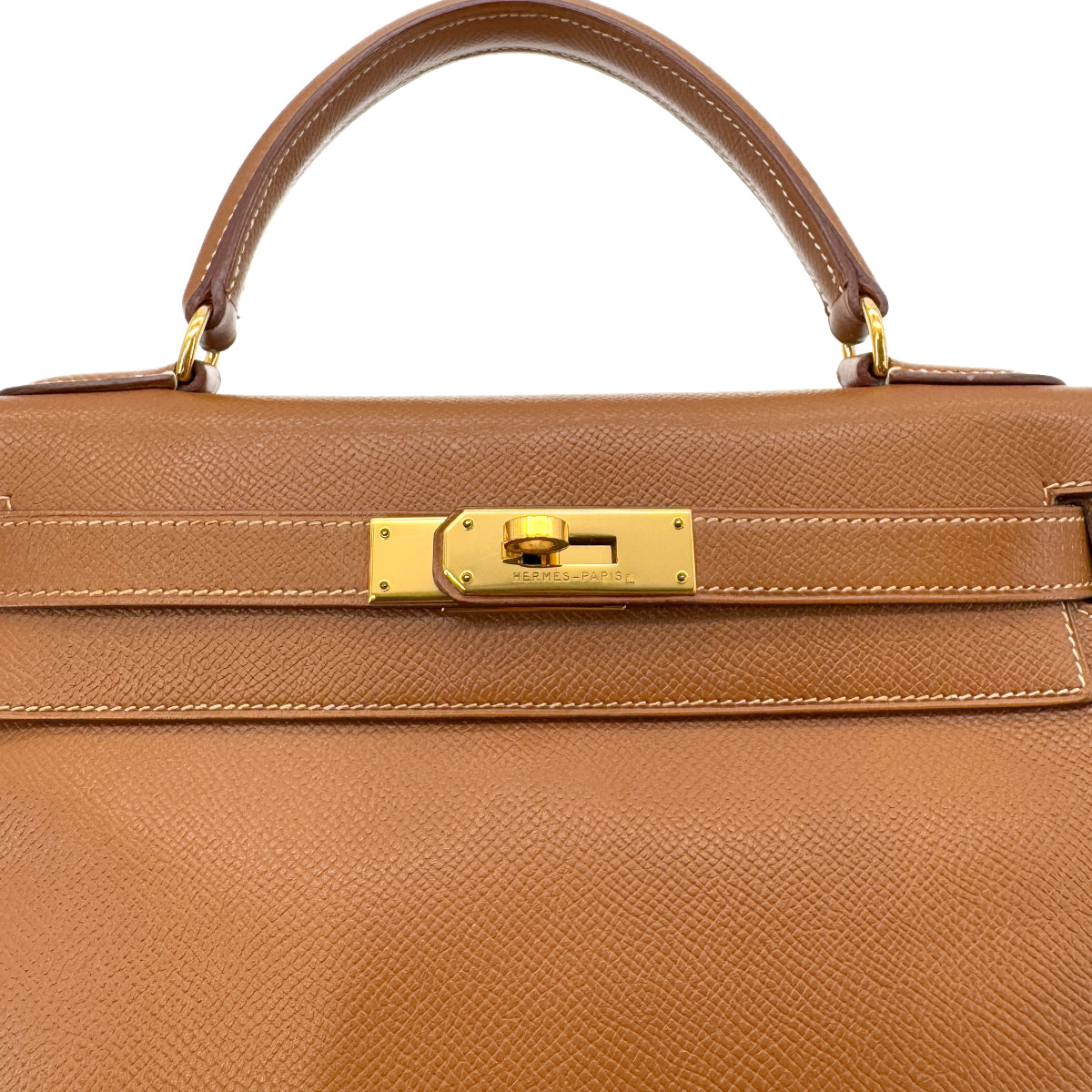 HERMES KELLY 28 RETOURNE GOLD COUCHEVEL HAND SHOULDER BAG □B GHW 90286020