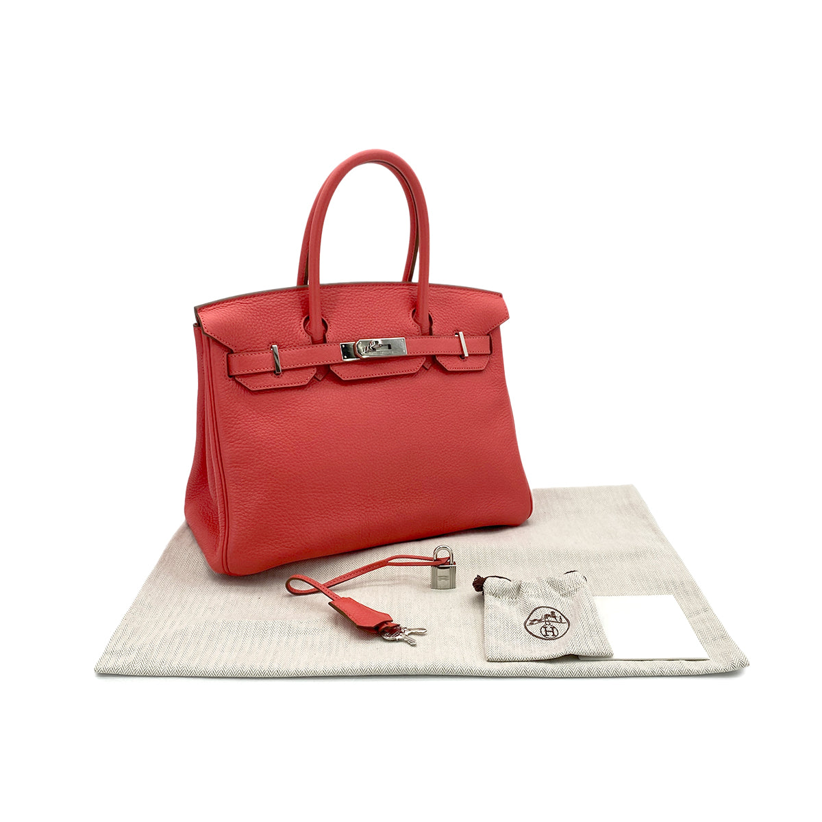 HERMES BIRKIN 30 ROSE JAIPUR TAURILLON CLEMENCE HAND BAG □P SHW 90287996