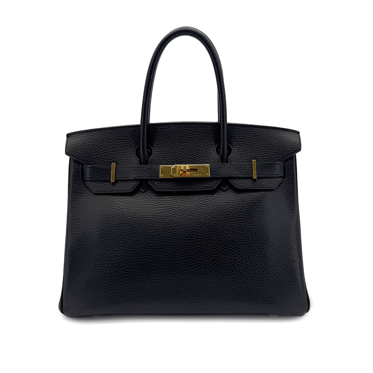 HERMES BIRKIN 30 BLACK ARDENNES HAND BAG □G GHW 90288494