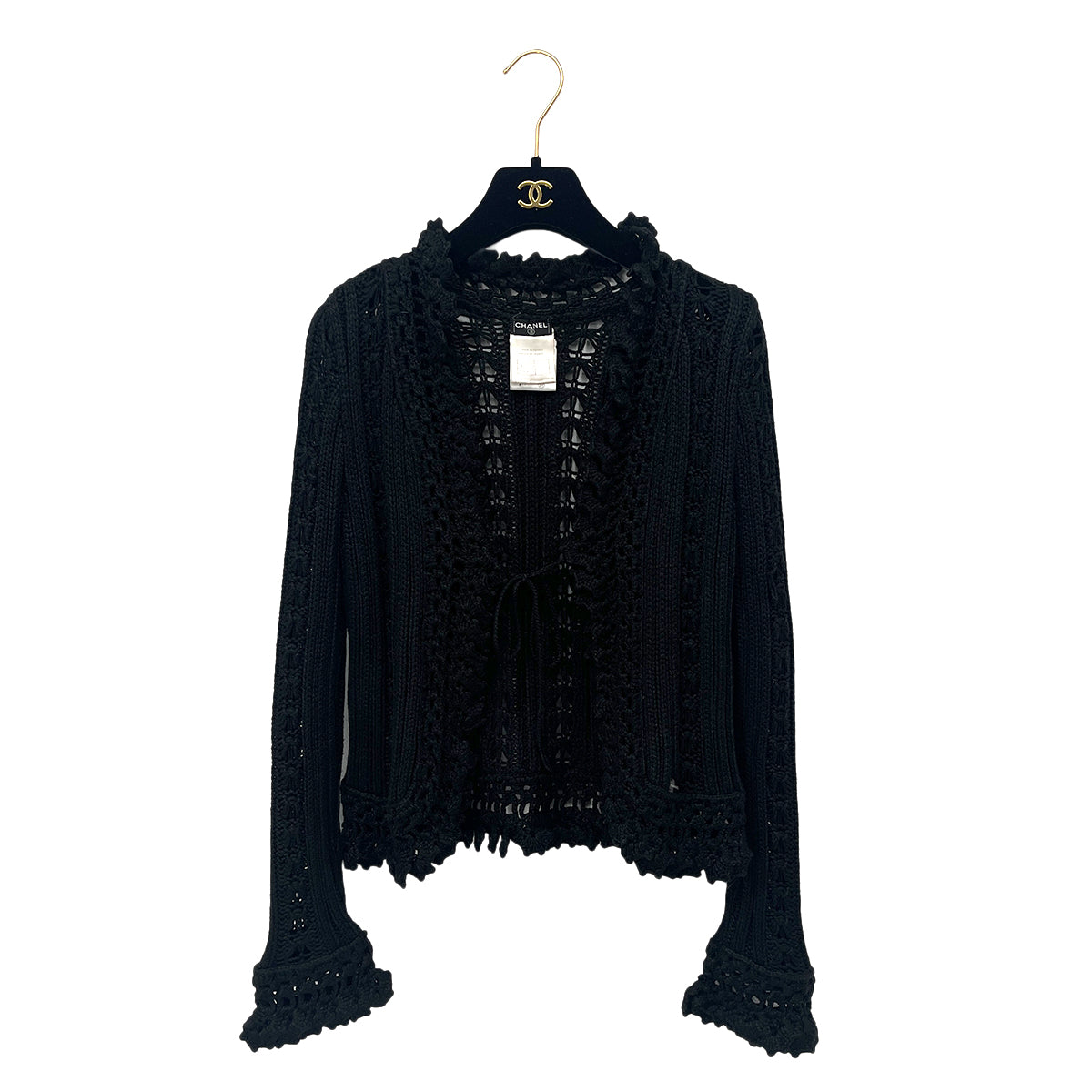CHANEL RACE CARDIGAN BLACK RAYON 42 04P RTW 90288501 - PURPOSE